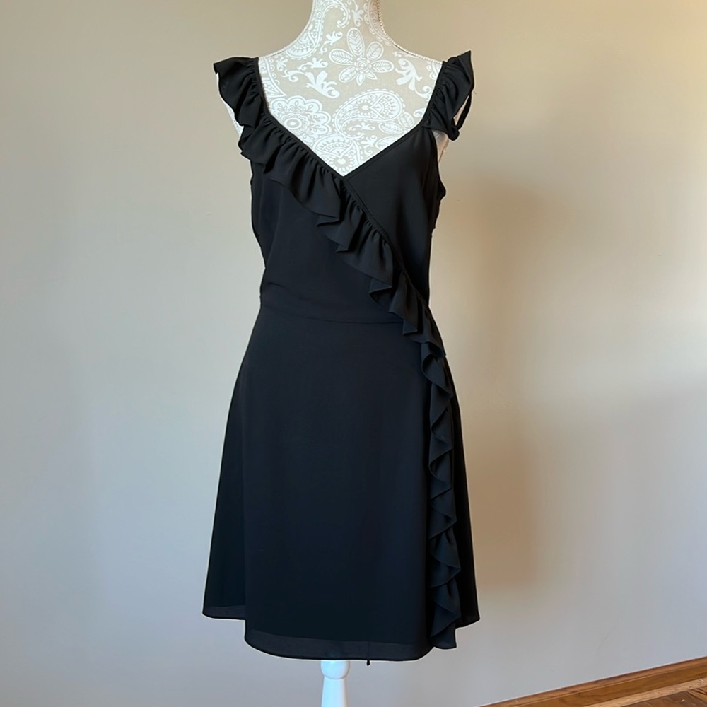 Short Black Ruffle Dress Sz 8